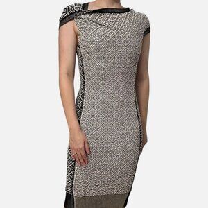 Byron Lars 6 Elegant Black and White Patterned Dress excellent